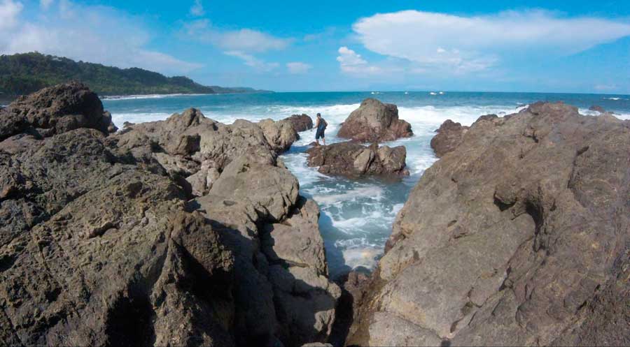 View of a rock pools in Montezuma