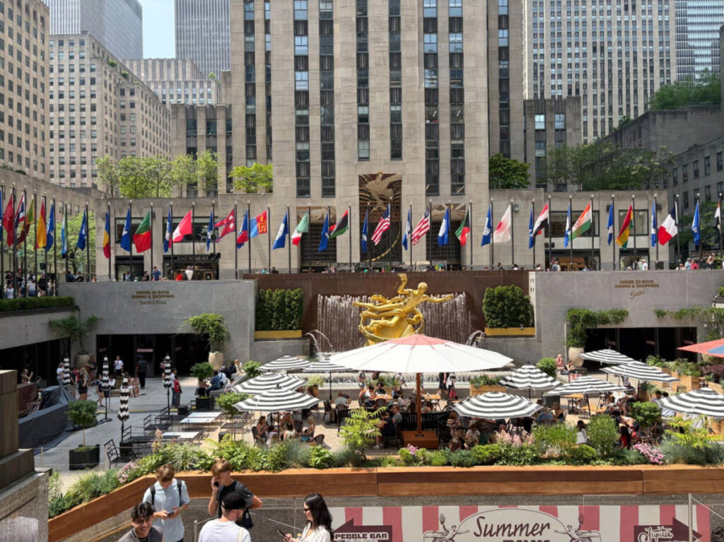 View at the Rockefeller Center during summer