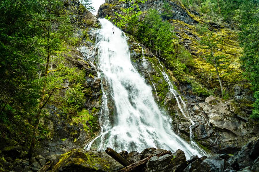 Rocky Brook Falls flows out of the Olympic National Park in Washington
