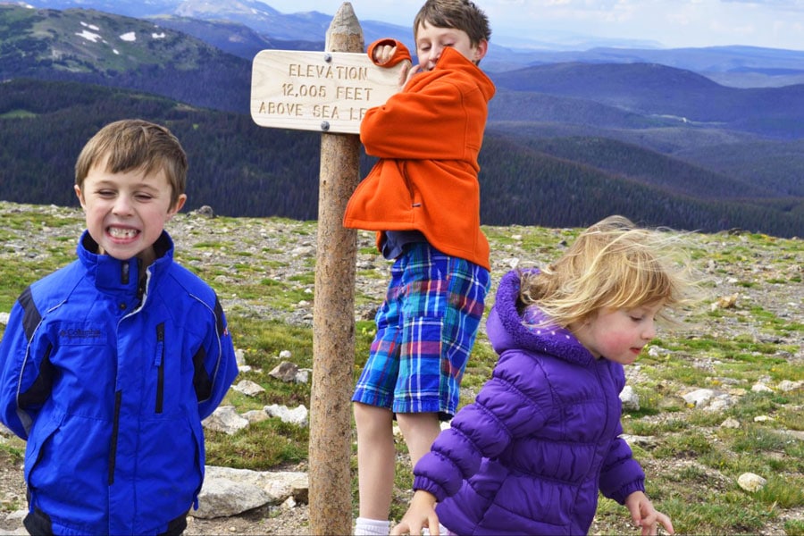 View of the author's kids from Rocky Mountain National Park