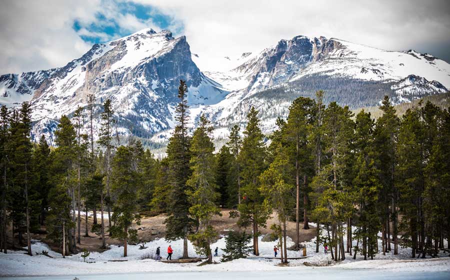 The Rocky Mountains covered with snow during winter season