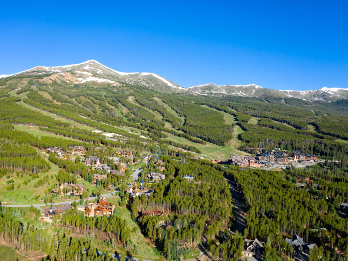 Aerial view of the Rugged Rocky Mountains of Breckenridge