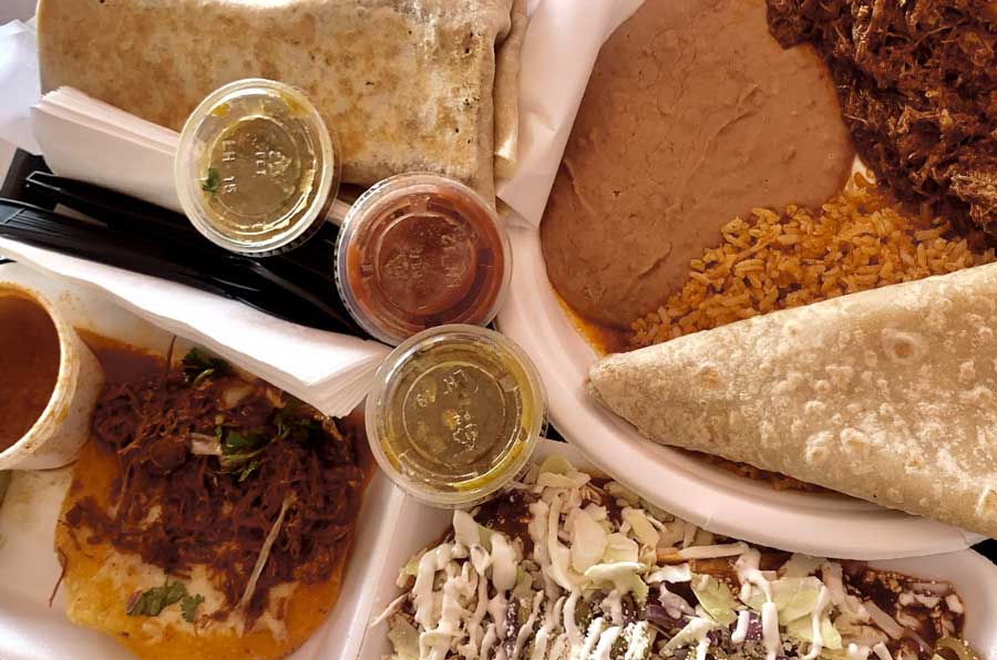 Different kinds of Mexican foods served in Rollies Mexican Patio