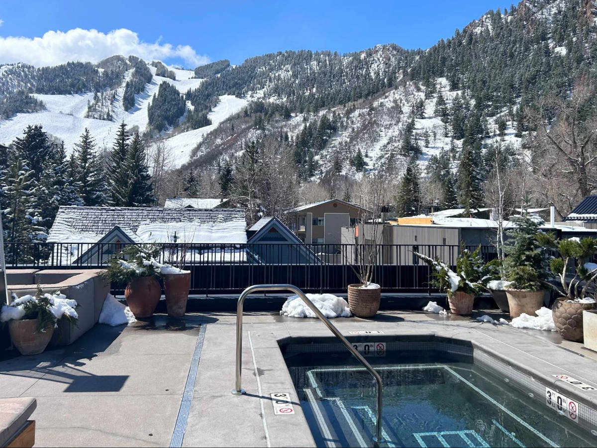 View of the Ajax slopes from the rooftop of Mollie Aspen