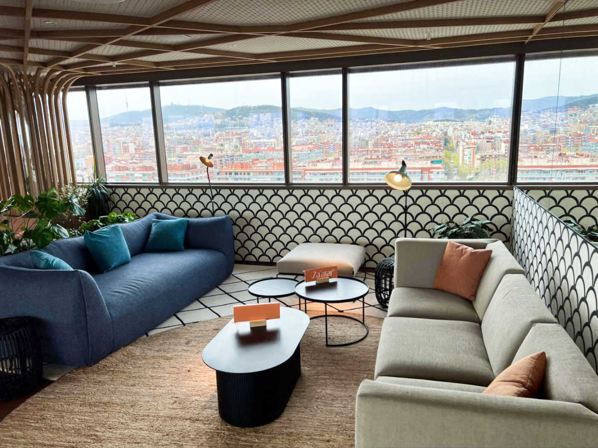 View of the stylish rooftop lounge at LabTwentyTwo
