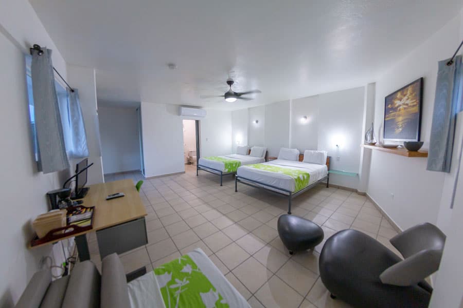 View inside a bedroom in CasaVerde Hotel