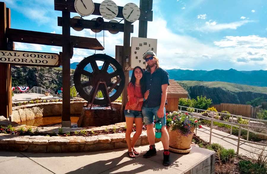 The author with her husband in Royal Gorge Bridge