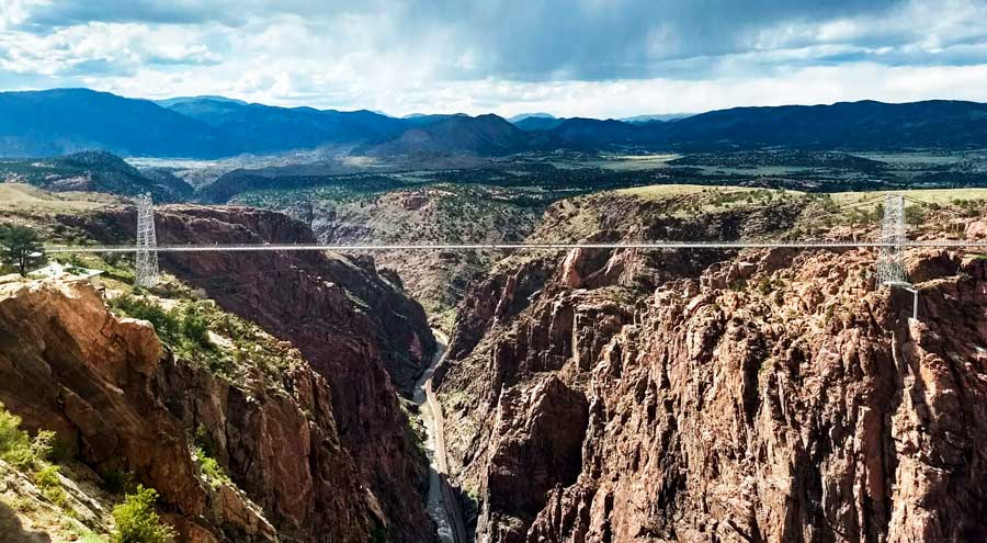 View of the Royal Gorge Route Railroad in a canyon