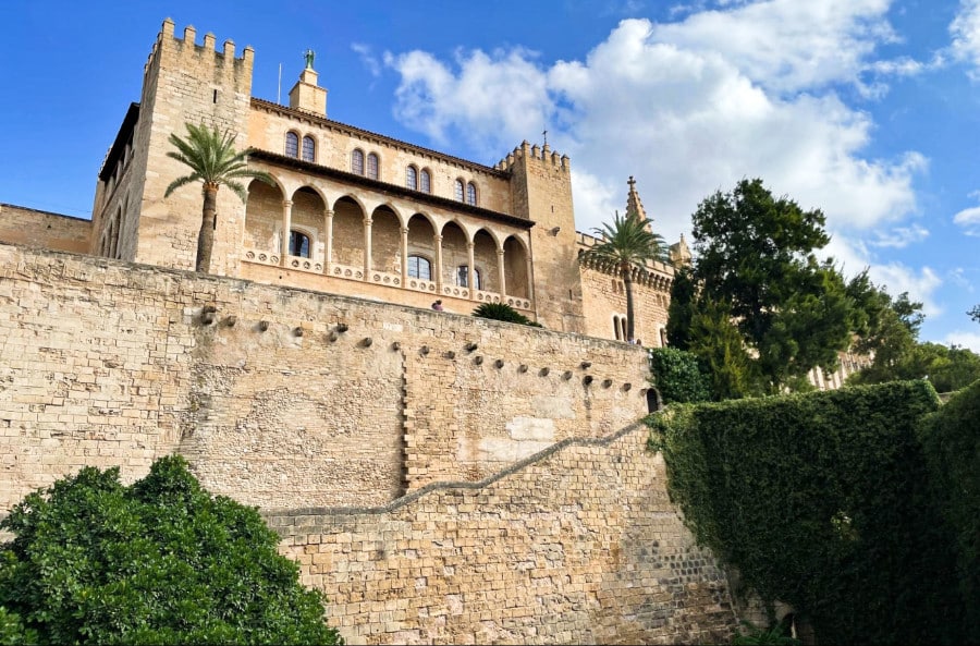 Façade of the Royal Palace of La Almudaina from below