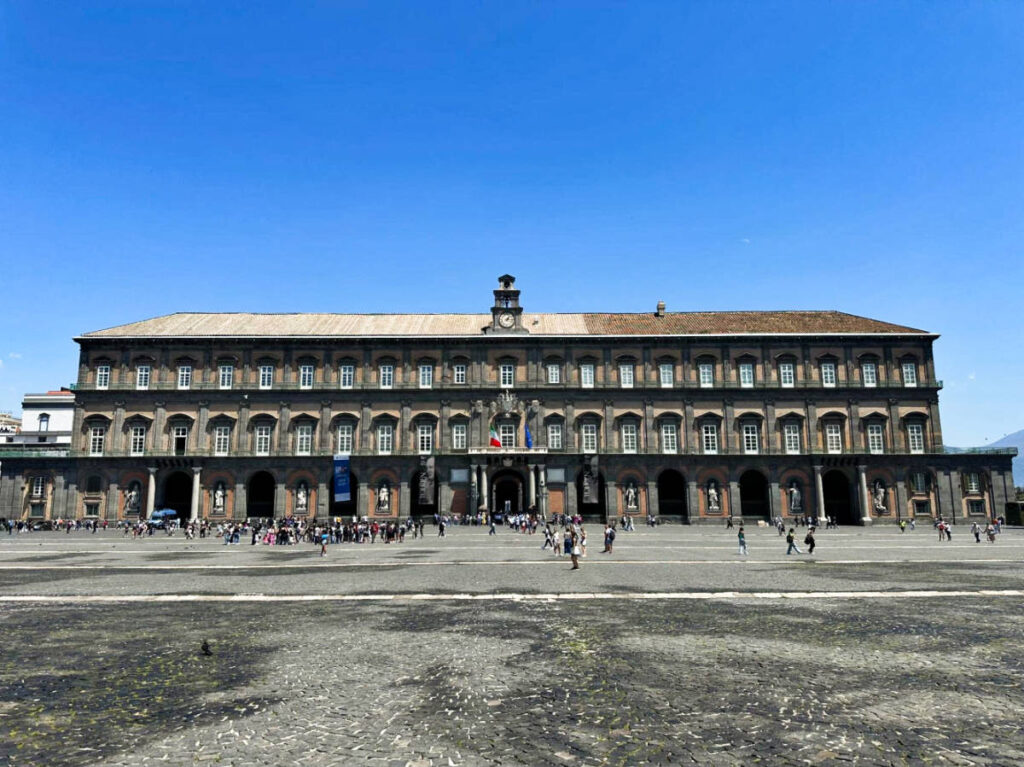Panoramic view of the exterior of Royal Palace of Naples