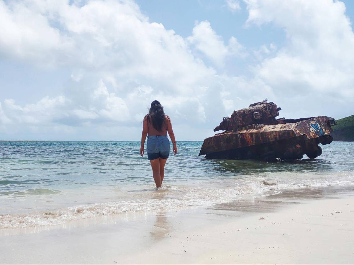The author, Vanessa Ramos enjoying her day in Flamenco Beach