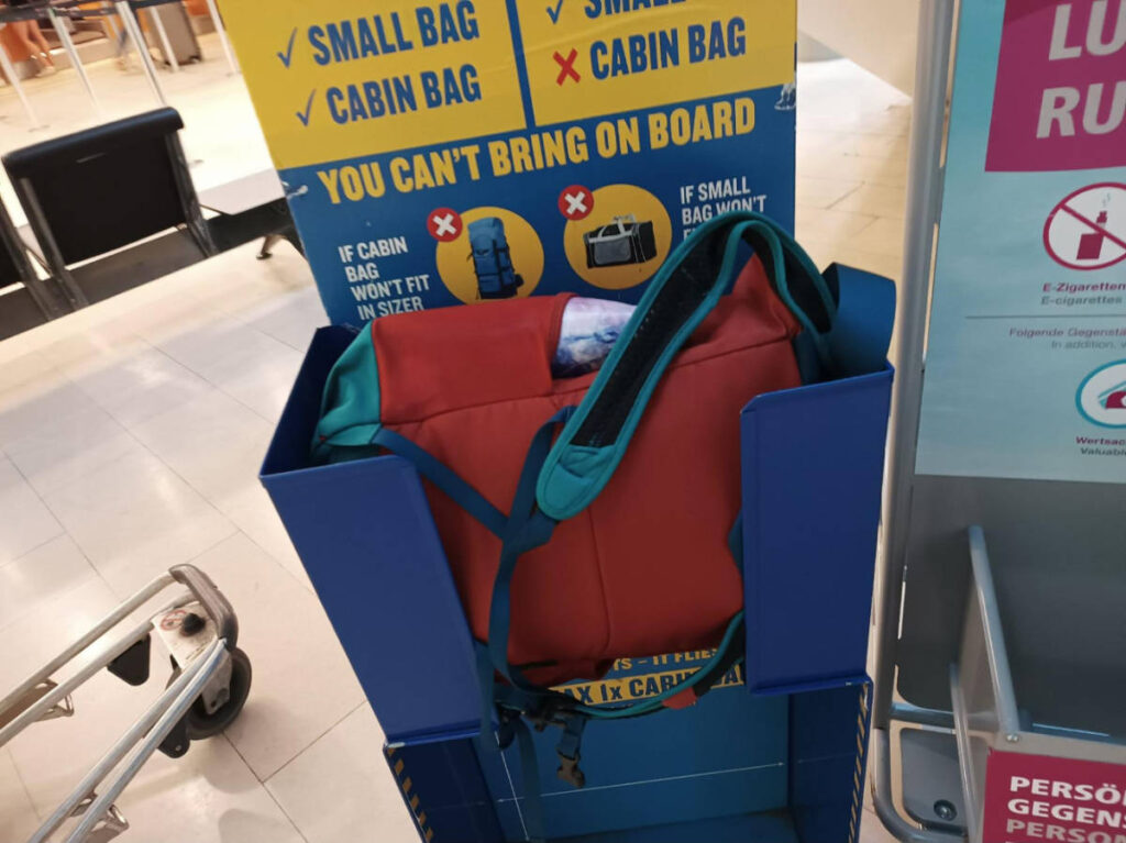 A luggage checker in Ryanair