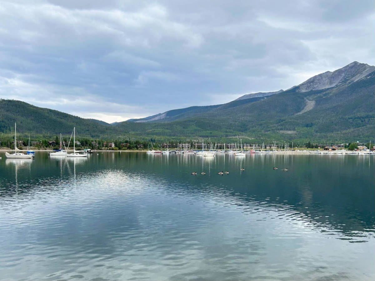 View of sailboats on Lake Dillon
