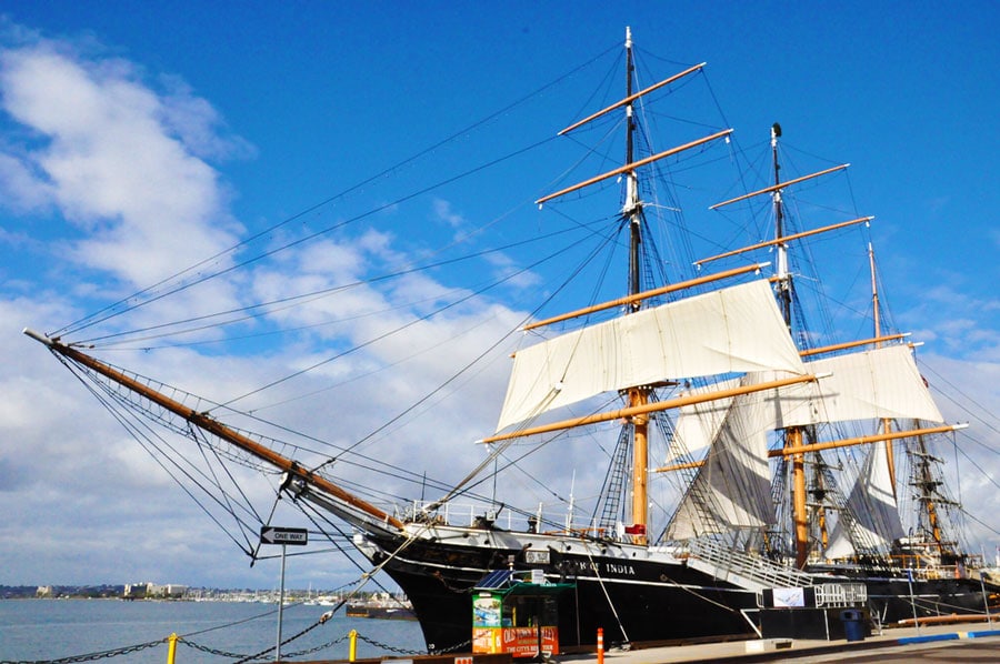 View of the Star of India in Maritime Museum of San Diego