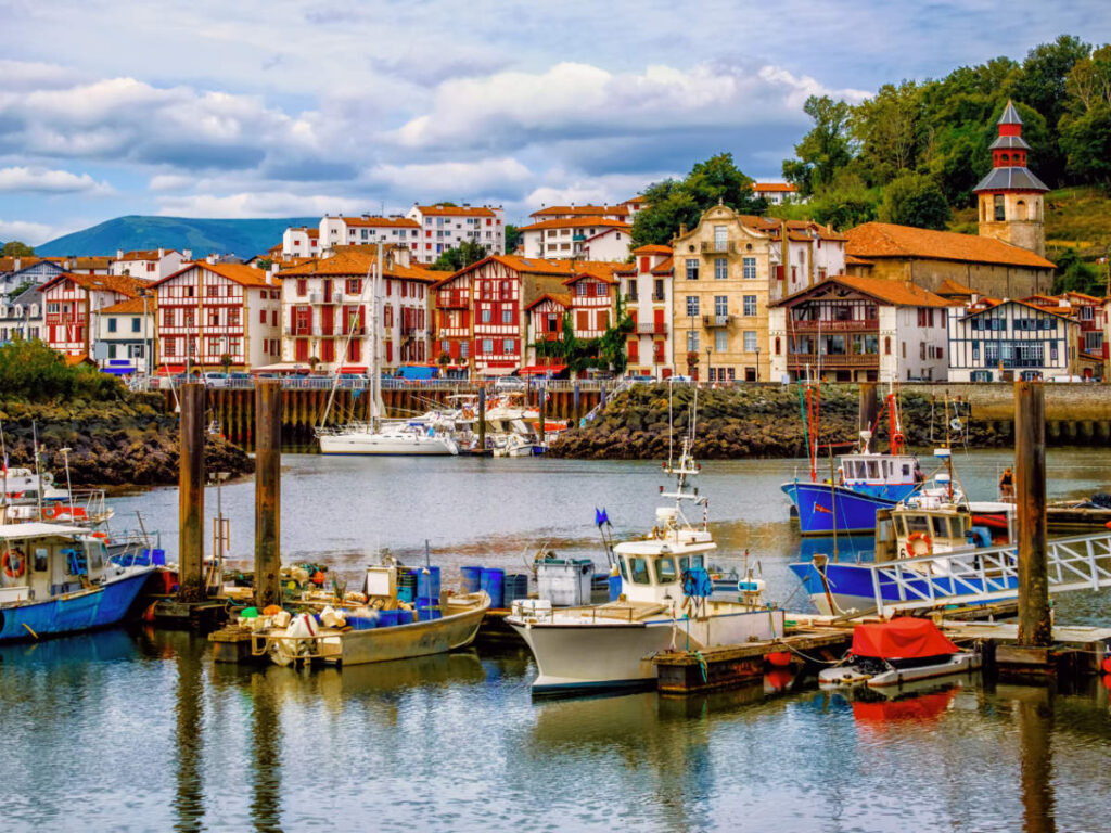 View of boats on a port in Saint-Jean-de-Luz