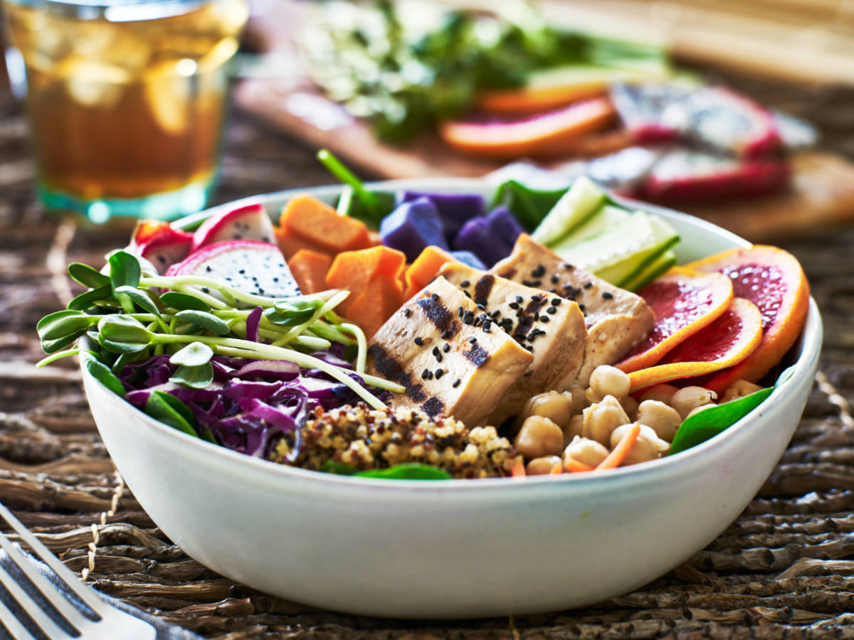 A colorful healthy salad bowl