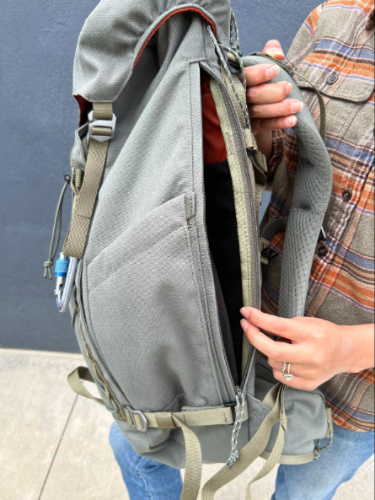 View of the back pocket of the Salkan Carry-On Backpack