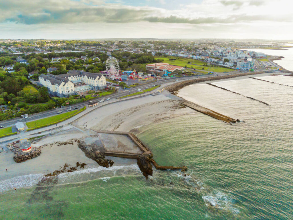 Aerial view of the Salthill Beach Promenade