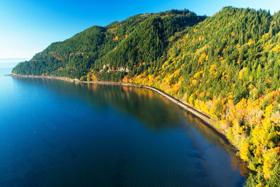 Scenic view from the Samish Bay in Washington State