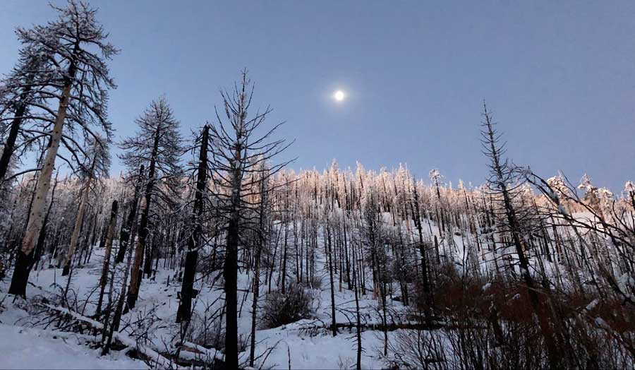 View of the sunrise over the San Bernardino mountains