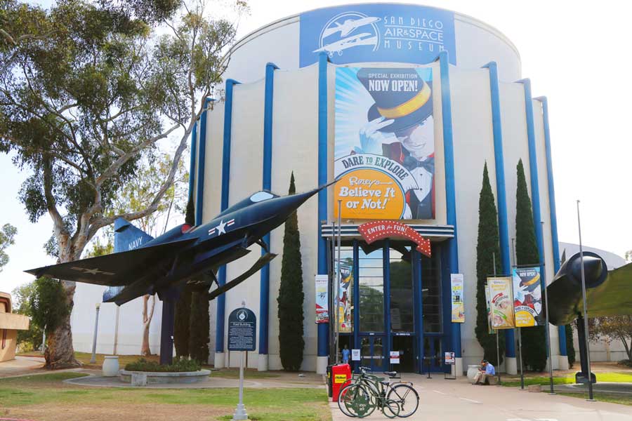The San Diego Air and Space Museum from the outside