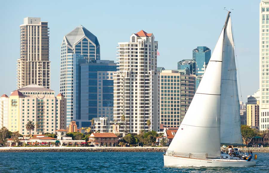View while enjoying the San Diego Bay Sailing