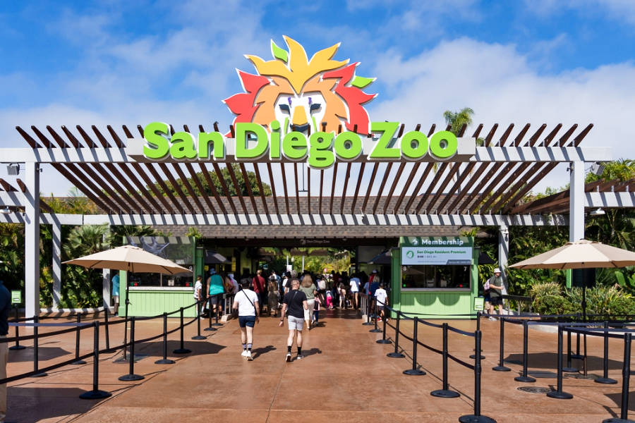 View of the San Diego Zoo Safari Park signage from the entrance