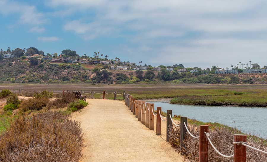 View of a foot walk in San Elijo Lagoon