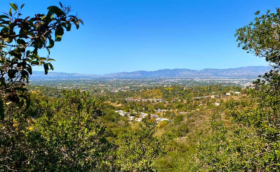 Overlooking view of the San Fernando Valley from Mullholland Drive