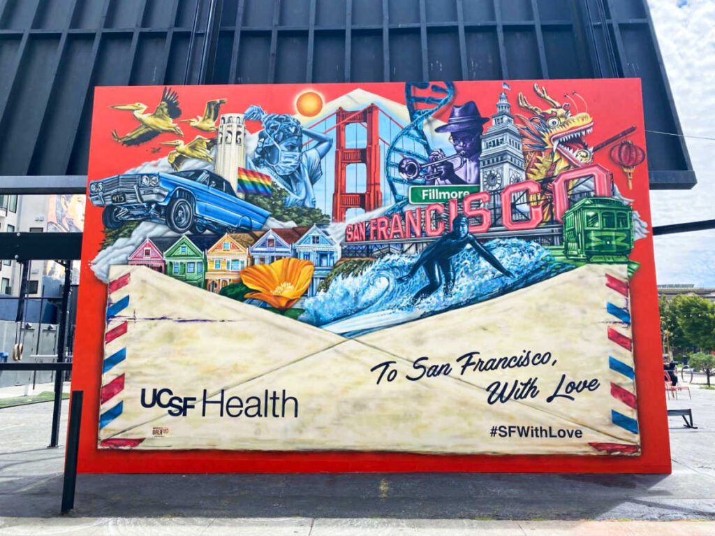 A colorful mural of San Francisco