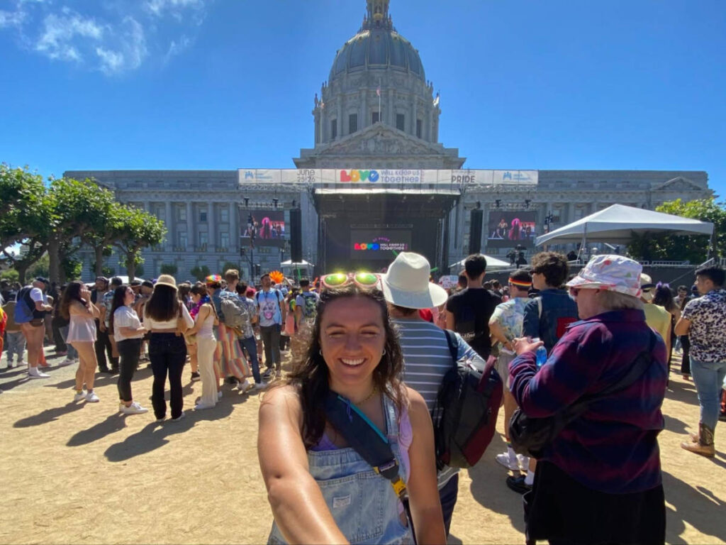 View of people at the San Francisco Pride