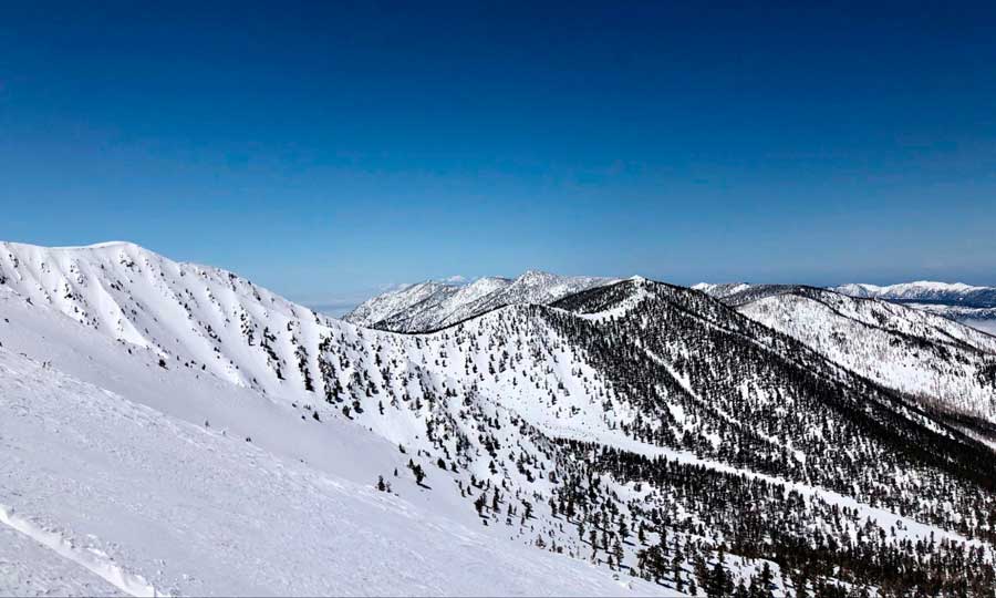 View of the author during her winter climb in San Gorgonio