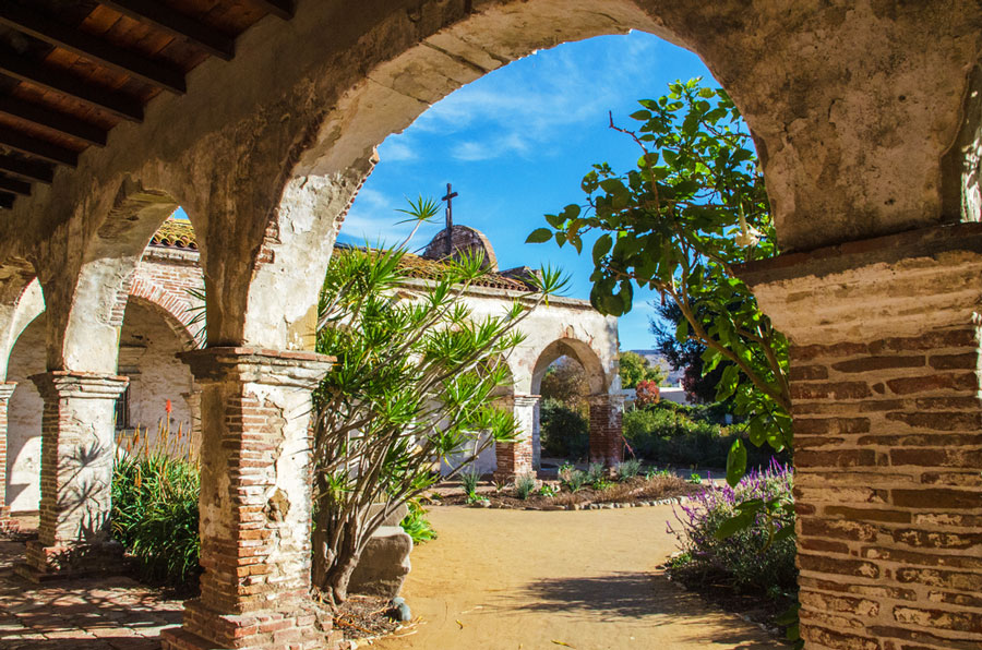 View of the historic Mission in San Juan Capistrano