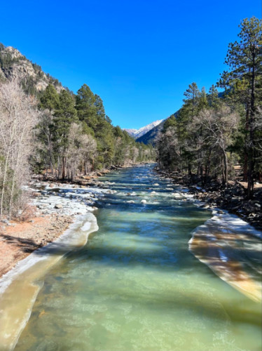 View of the calm waters of San Juans and Animas River