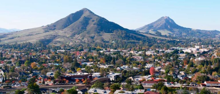 Aerial view of the neighborhood of San Luis Obispo town