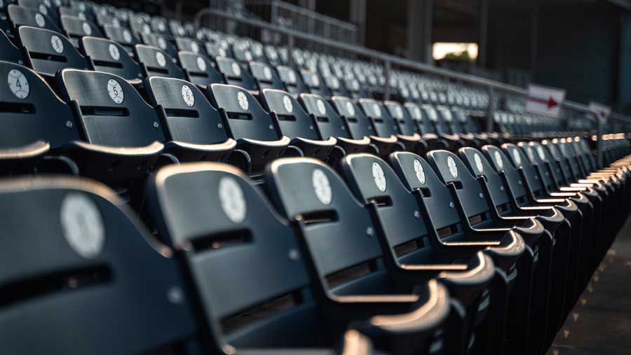 View of seats inside the San Manuel Stadium