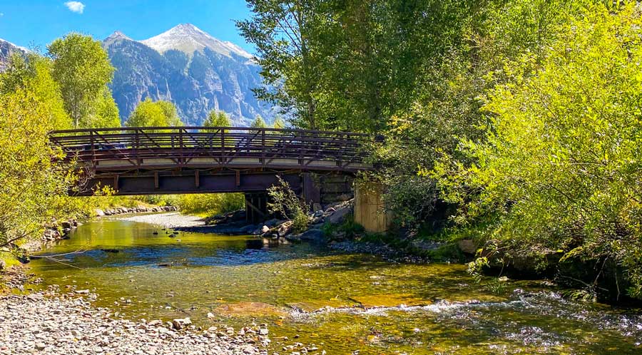 View of a bridge in San Miguel River Trail