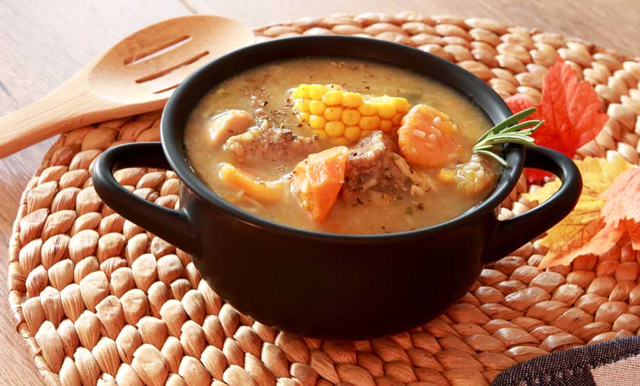View of Sancocho on a bowl