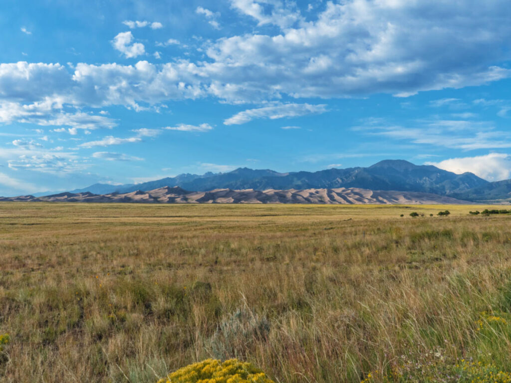 View of the san dunes from Mosca, Colorado