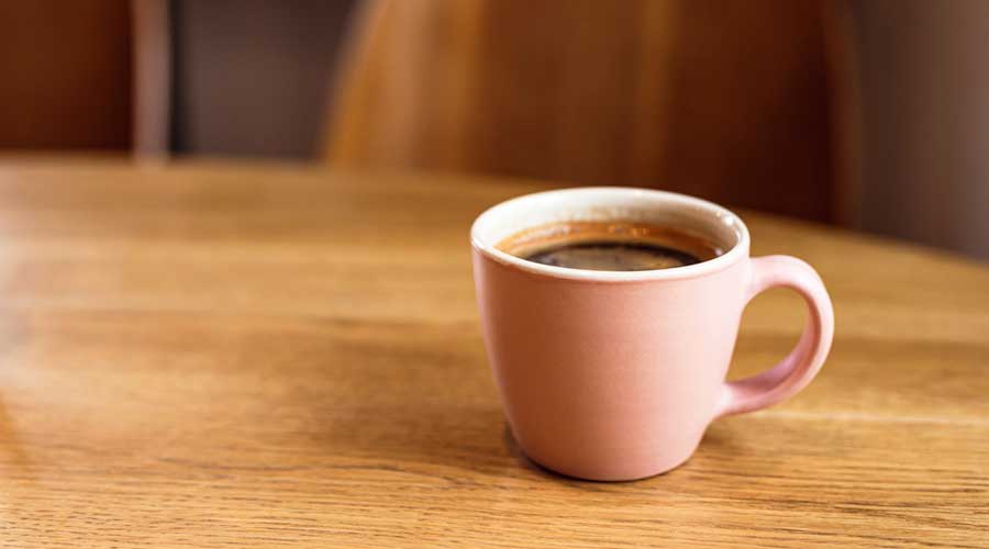 A cup of hot coffee from Sandra Farms