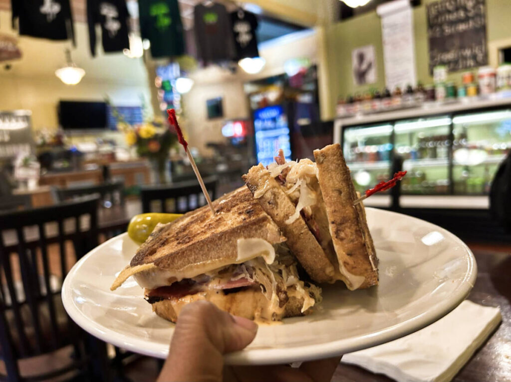 A plate of sandwich from Pickles Deli