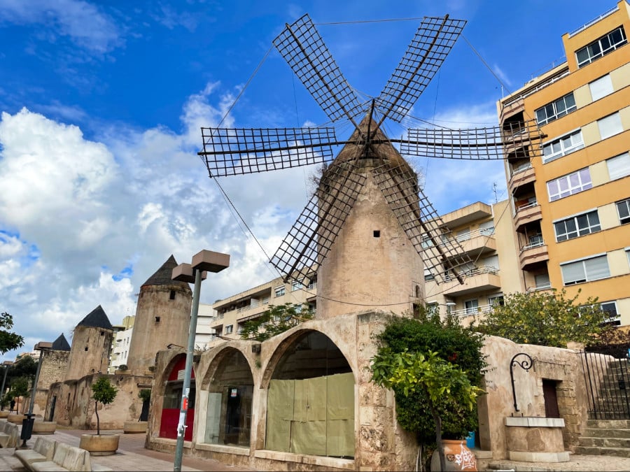 A windmill in the middle of Santa Catalina neighborhood