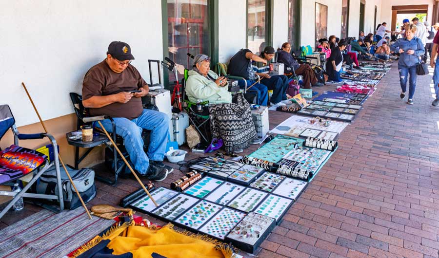 Vendors inline at the Santa Fe Indian Market