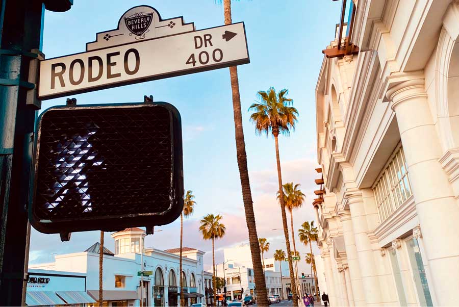 View of a street sign in Beverly Hills
