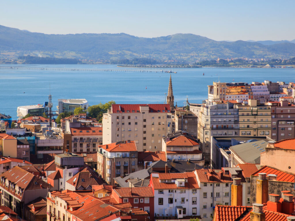 View of Santander from the upper station of Rio de la Pila Funicular