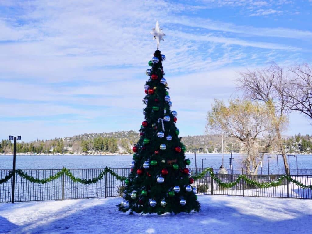 View of a Christmas tree at the Santa’s Village in Lake Arrowhead