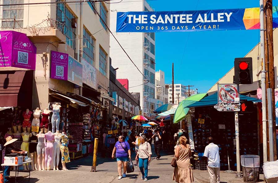 People wandering in the Santee Alley