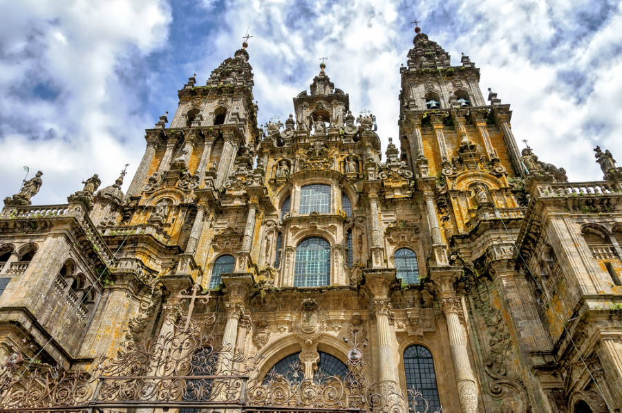 View from the outside of Santiago de Compostela Cathedral