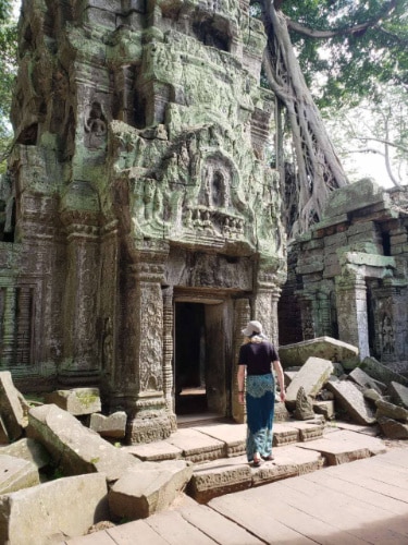 Sarah Heath visiting Angkor Wat in Cambodia