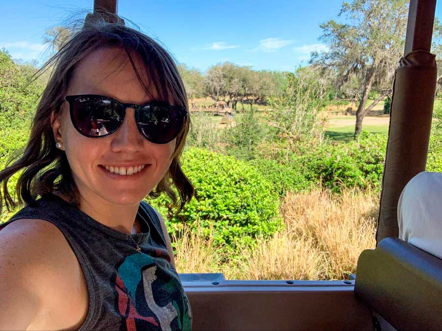 The author heading onto the Savannah on Kilimanjaro Safaris